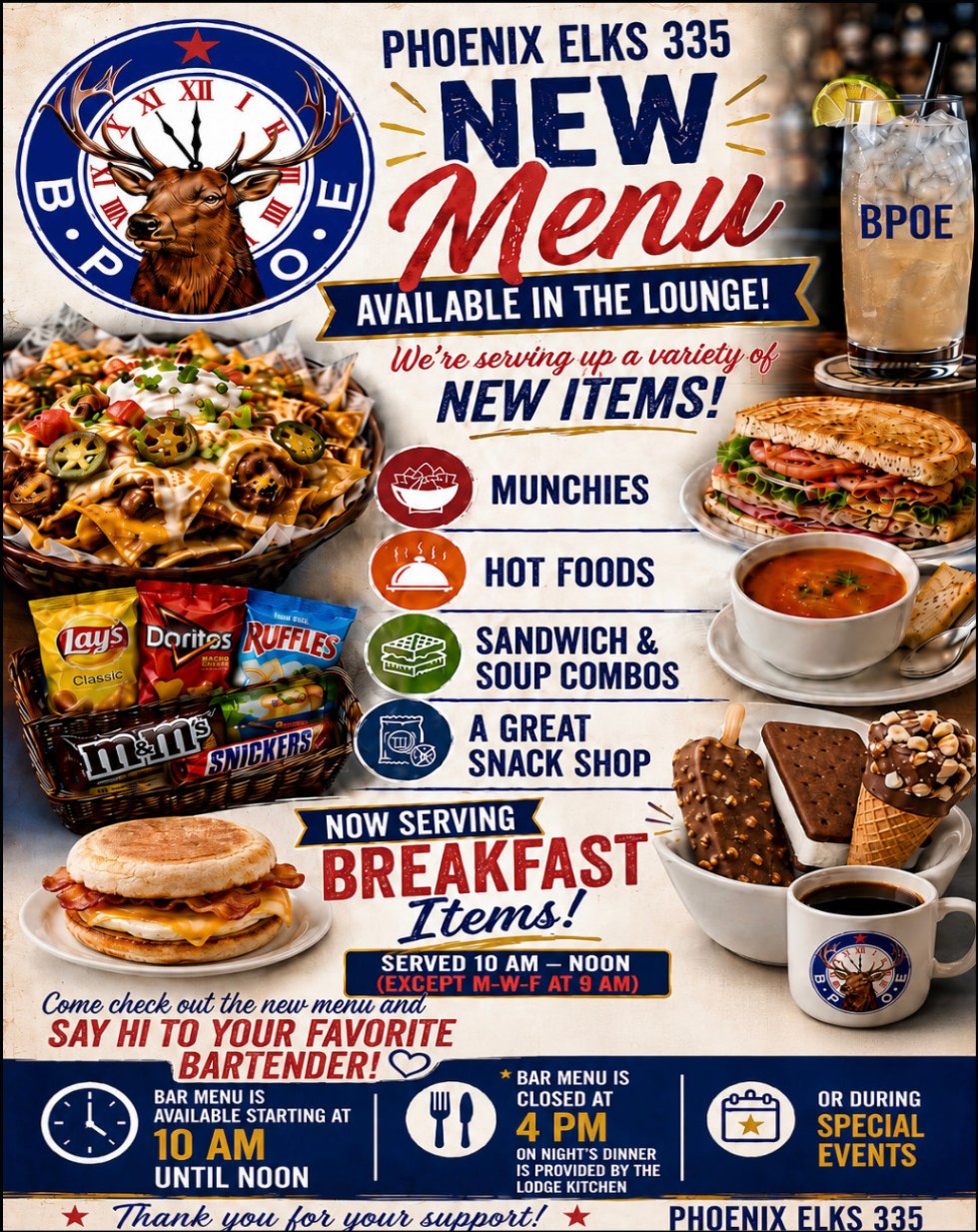 New Lounge Menu 2026