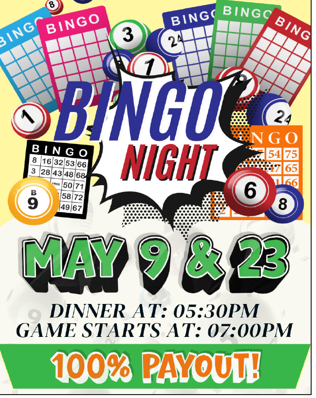 Bingo Night - May 9 and May 23, 2026 Phoenix Elks 335