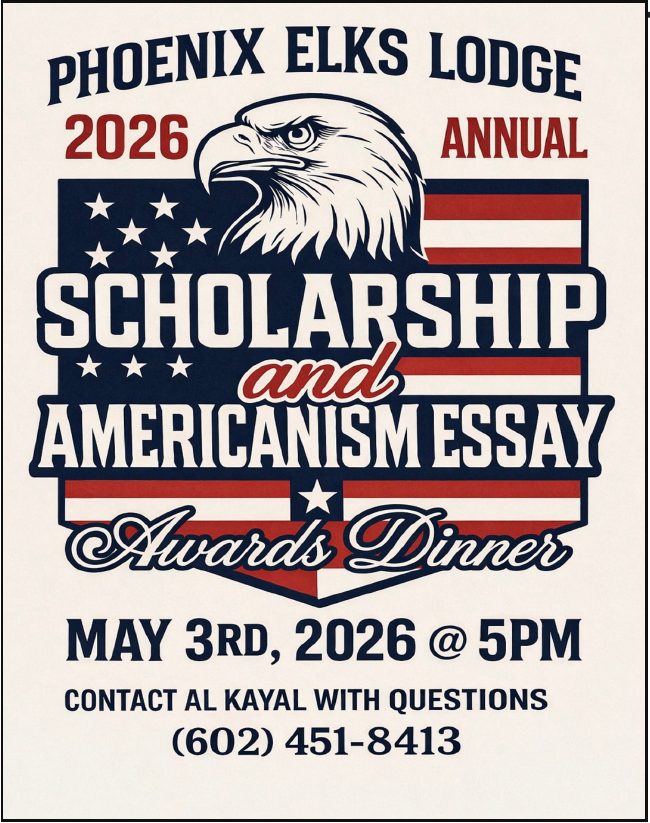 Scholarship and Americanism Essay Awards Dinner - May 3, 2026 Phoenix Elks 335