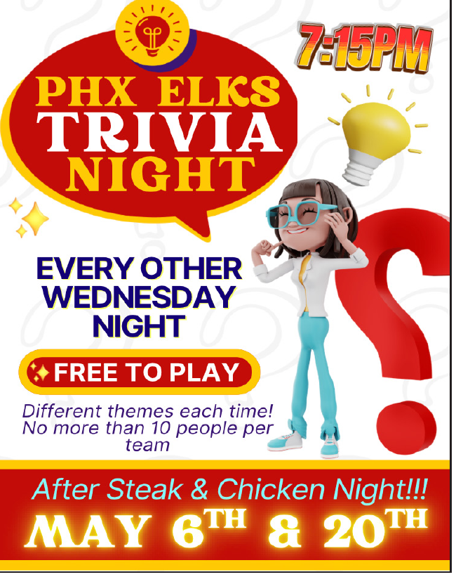 Trivia Night - May 2026 Phoenix Elks 335