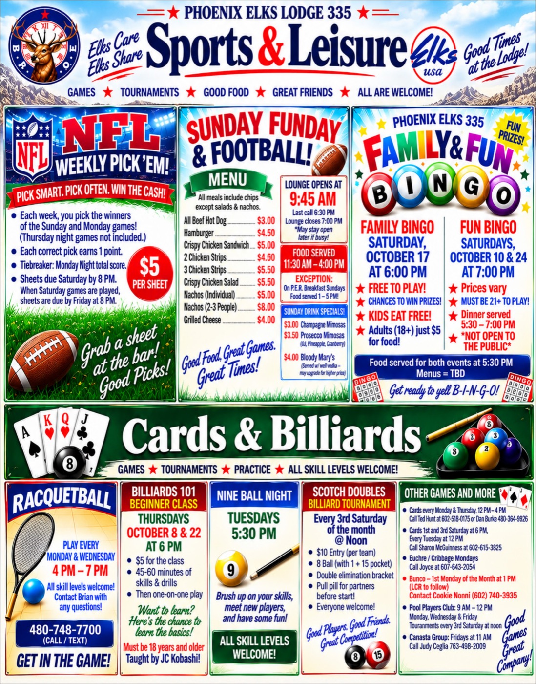 Sports and Leisure at Phoenix Elks Lodge 335