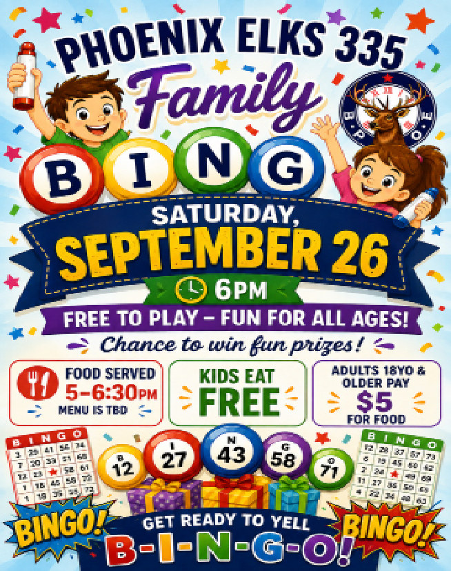 Family Bingo September 26, 2026