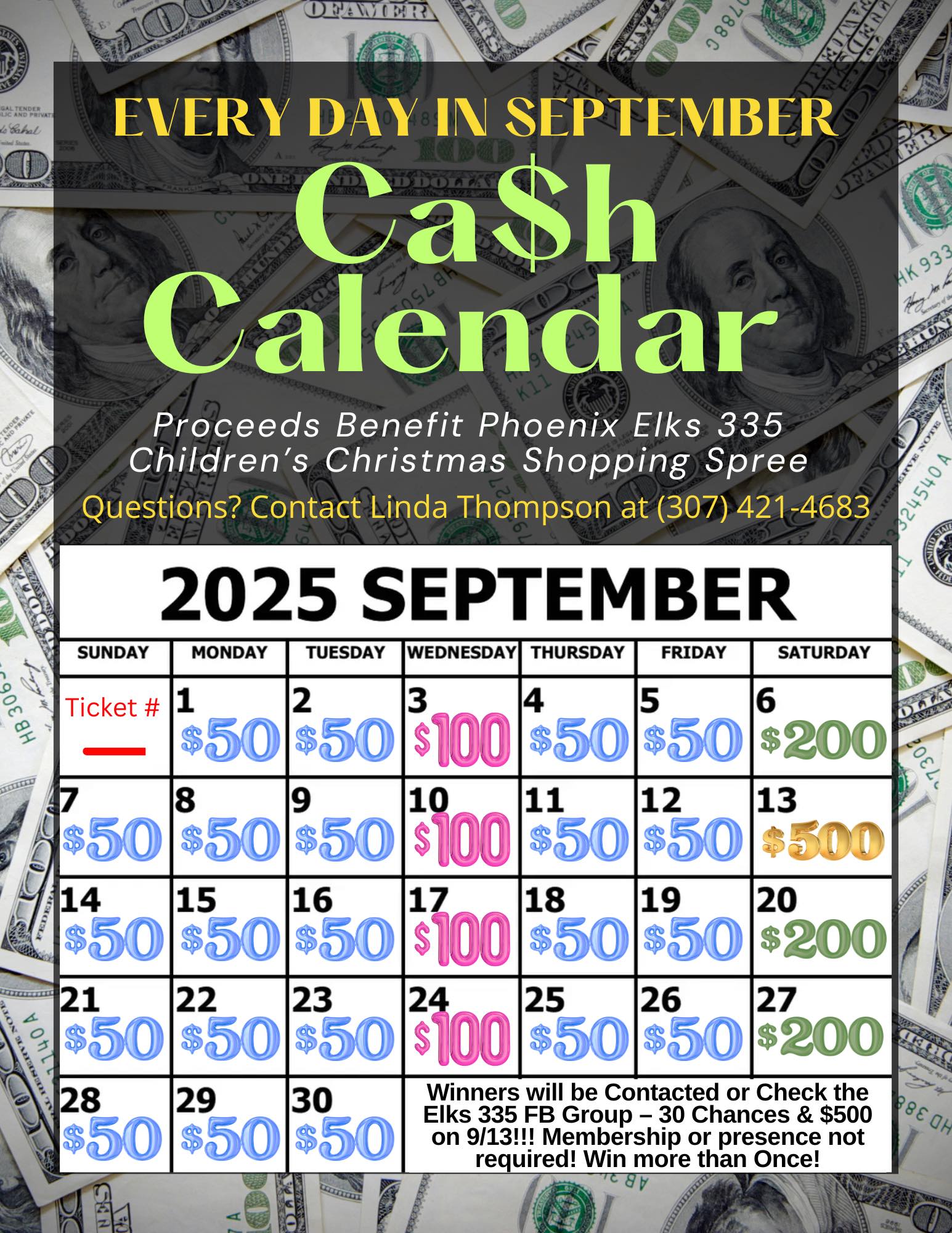 September Cash Calendar