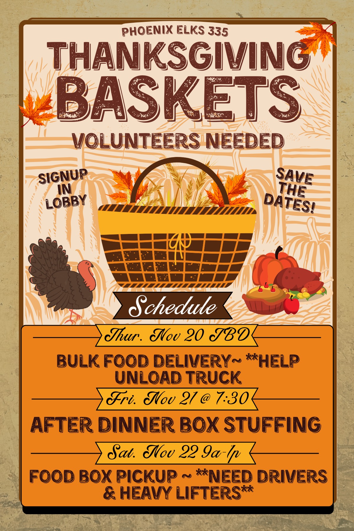 Thanksgiving Baskets Phoenix Elks