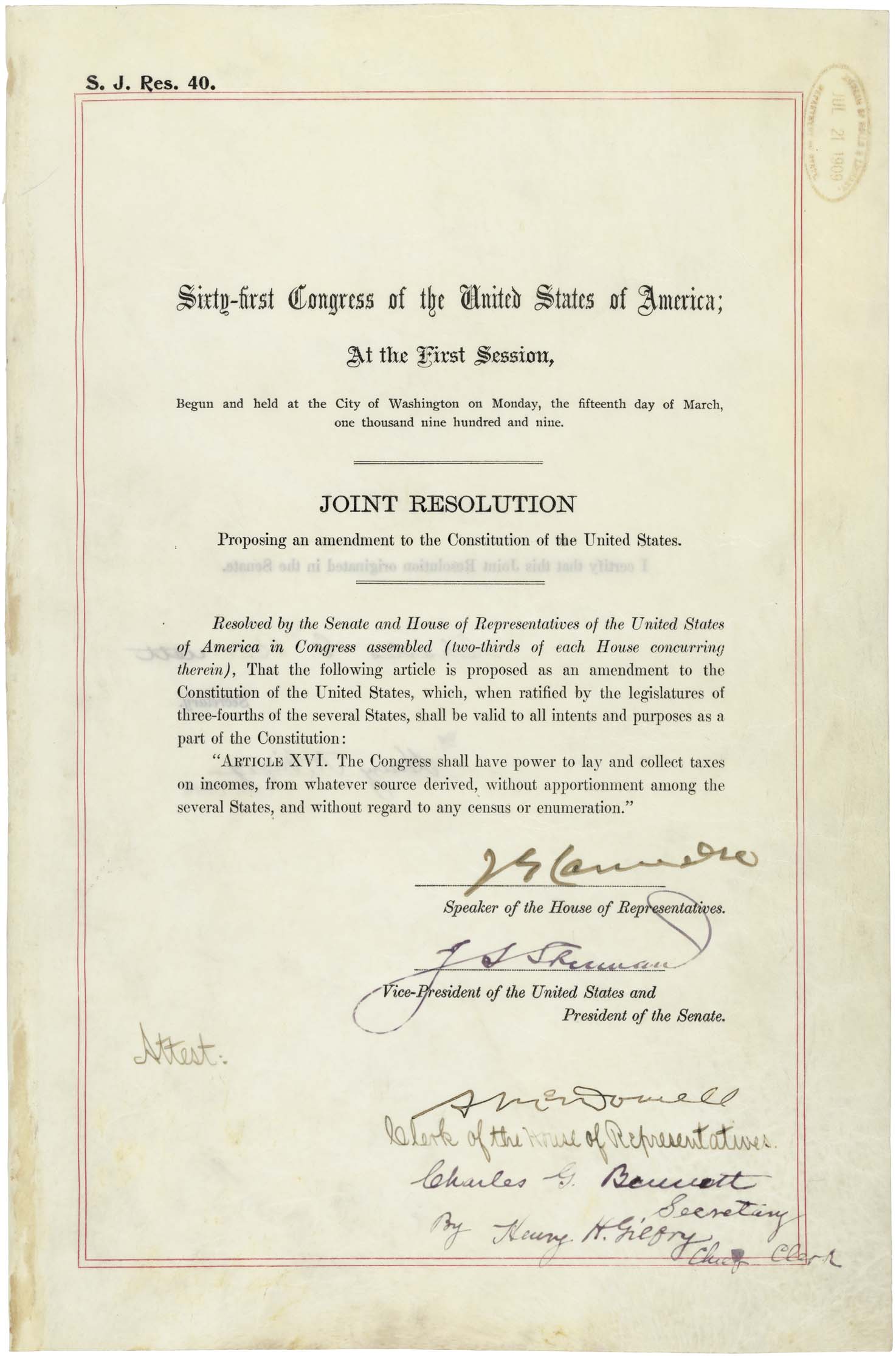 16th Amendment Page 1 of 1