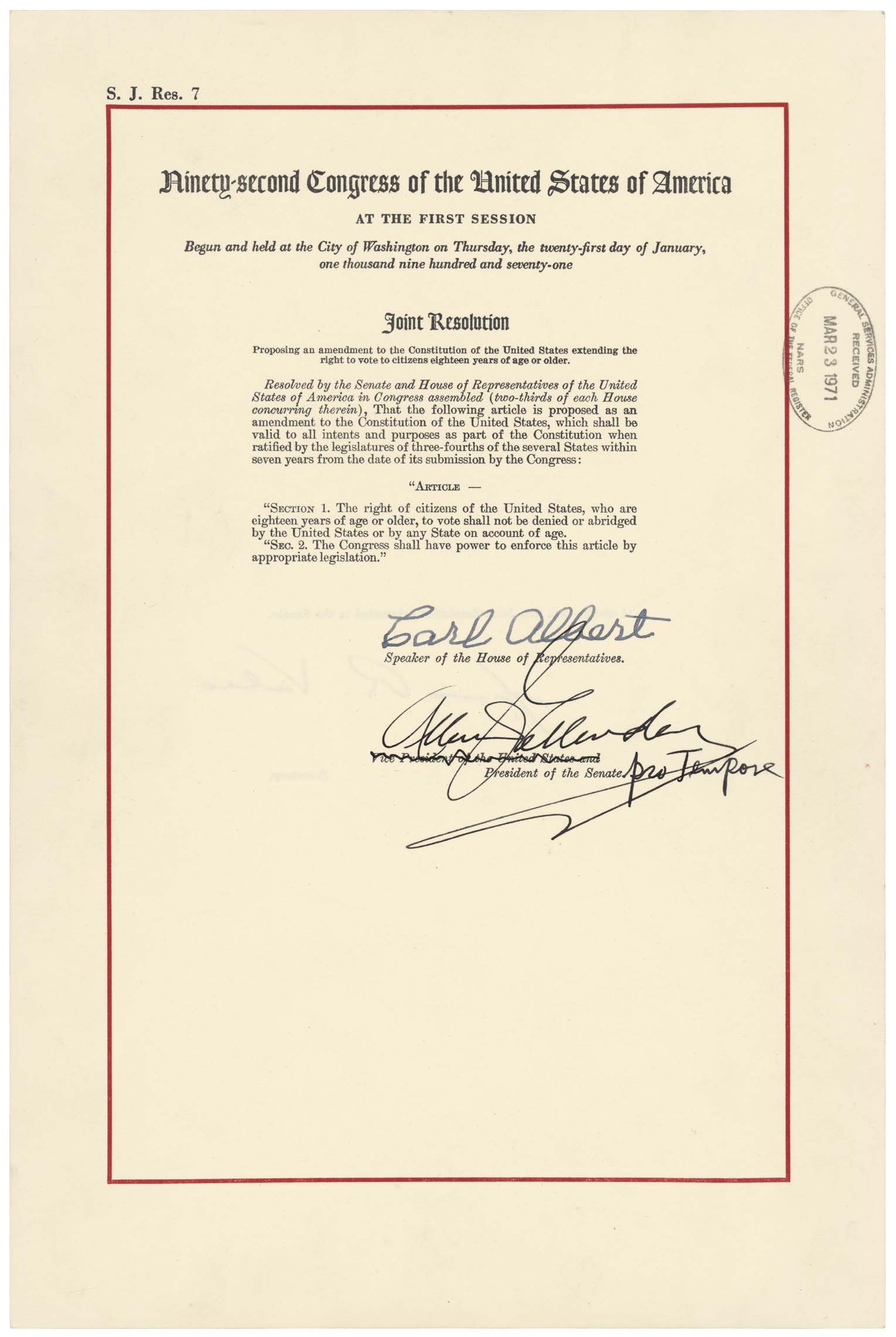 26th Amendment Page 1 of 1